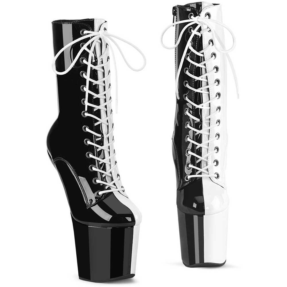 Pleaser - CRAZE1040TT Bottes de plateforme, Pole dance chaussures - Noir/Blanc Product image